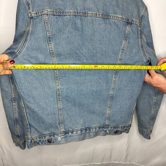 Levis Sherpa Lined Denim Trucker Jacket Size M Blue Cotton Polyester Blend - Picture 13 of 13